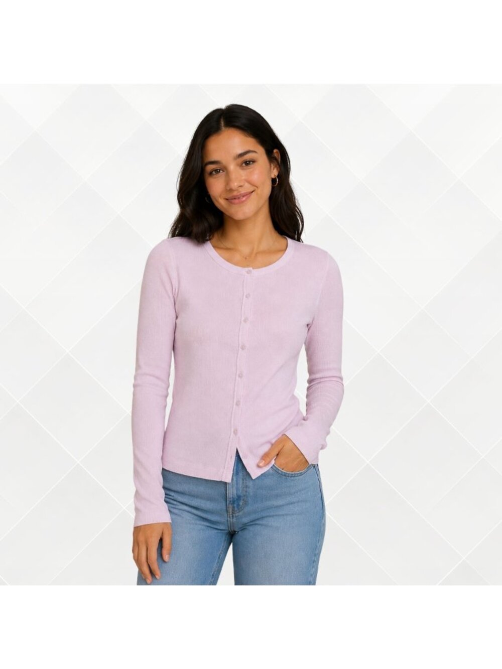 Wild Fable™ Ribbed Long-Sleeve Top • Size M • Light Pink • Stretchy